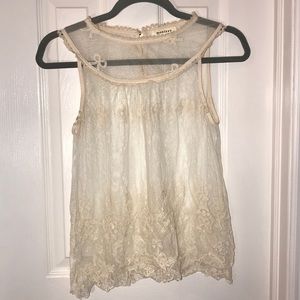 Lace and mesh tank top